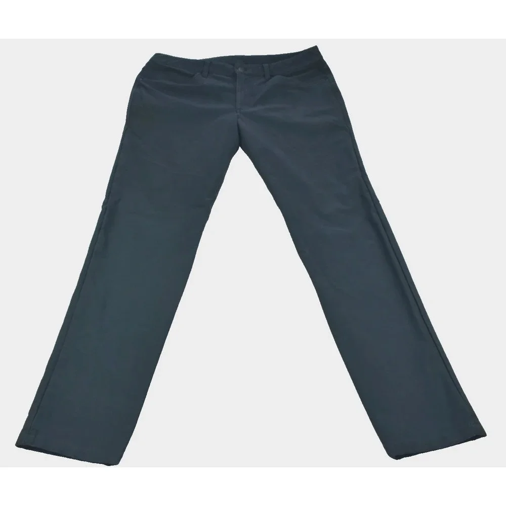 Lululemon ABC Men Pants Sz 36x33 Navy Utilitech Slim Fit 5 Pocket Canvas LM5ABOS